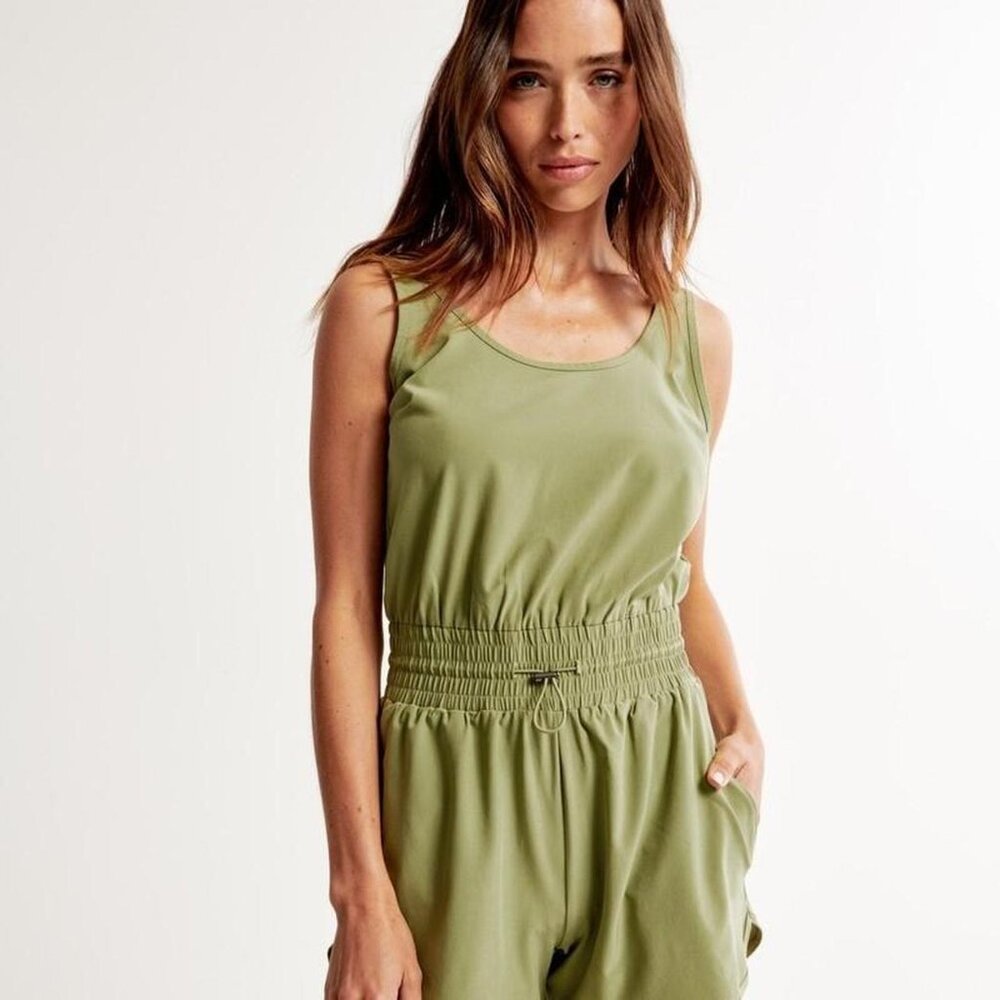 Abercrombie & Fitch Olive Green Tank Jumpsuit